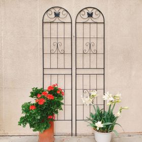2 Pack Metal Garden Trellis 86.7" x 19.7" Rustproof Trellis for Climbing Plants Outdoor Flower Support Black
